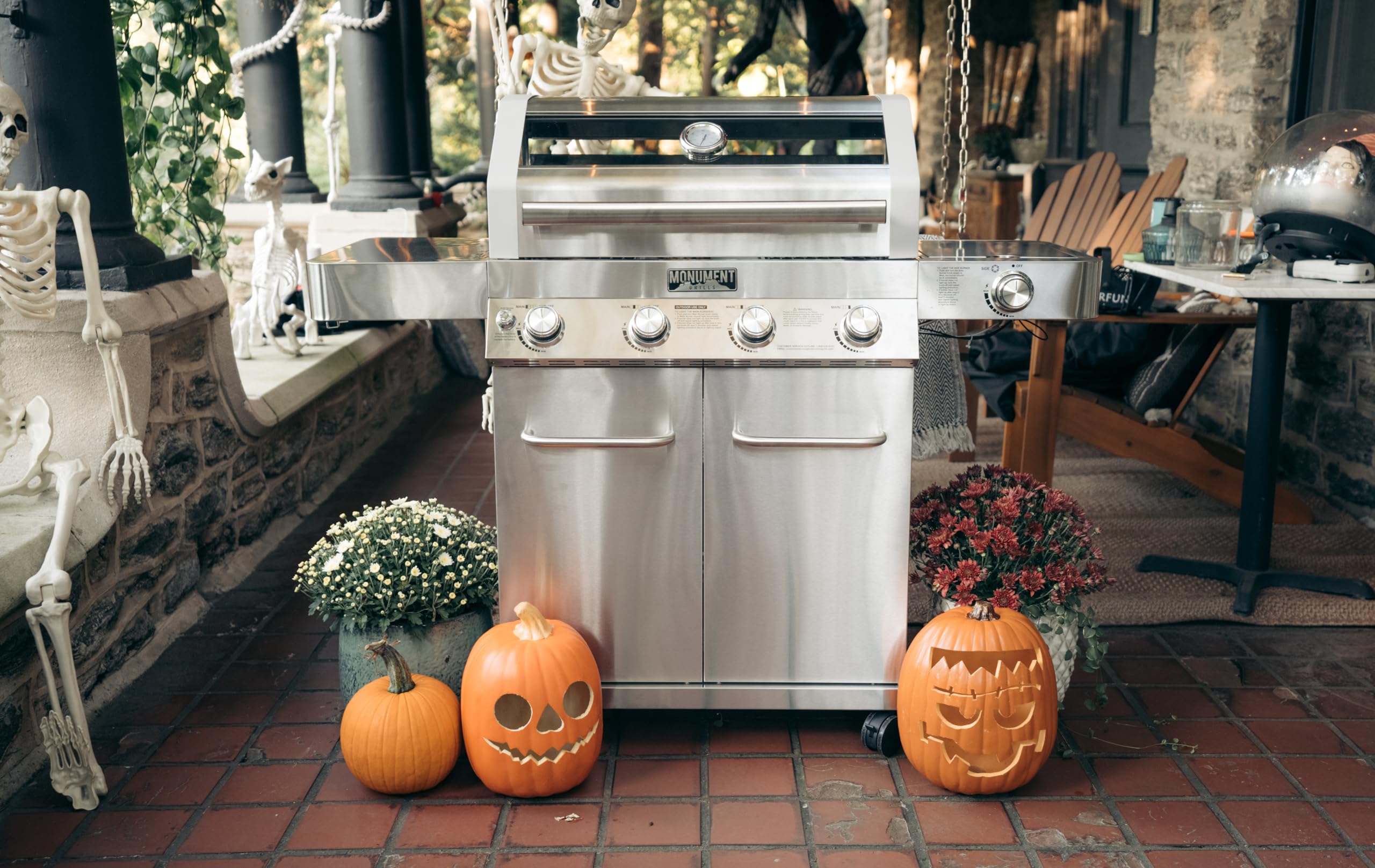 大型ステンレスグリル 4バーナー